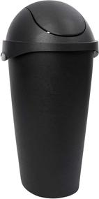 img 1 attached to Umbra Swinger 12-Gallon Swing-Top Waste Can in Sleek Black - Ideal for 11-20 Gallon Capacity