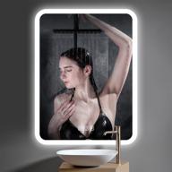 💡 enhance your bathroom with the 32 x 24 inch bathroom led mirror: anti-fog, 3 color lights, dimmable, wall mounted, waterproof, smart touch switch logo