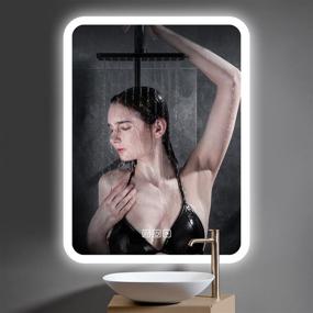img 4 attached to 💡 Enhance Your Bathroom with the 32 X 24 Inch Bathroom LED Mirror: Anti-Fog, 3 Color Lights, Dimmable, Wall Mounted, Waterproof, Smart Touch Switch