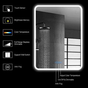 img 3 attached to 💡 Enhance Your Bathroom with the 32 X 24 Inch Bathroom LED Mirror: Anti-Fog, 3 Color Lights, Dimmable, Wall Mounted, Waterproof, Smart Touch Switch