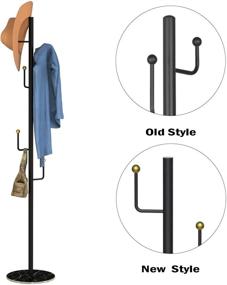 img 2 attached to 🧥 67-inch Modern Metal Coat Rack with 6 Hooks for Coats, Hats, Bags, Purses - ZYWH Hall Coat Tree for Entryway, Hallway, Bedroom, Office - Stable Marble Base Design