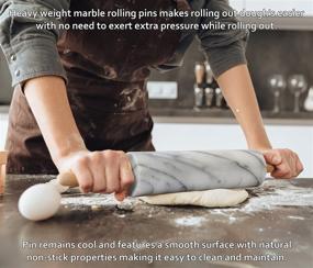 img 1 attached to 🥖 Premium Quality Greenco Hand Crafted Marble Rolling Pin – Perfect for Baking and Dough Preparation