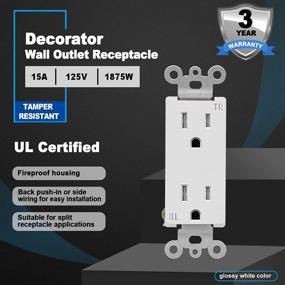 img 3 attached to 🧱 Durable Screwless Wallplate with 3-Year Warranty - Resistant Receptacle Cover