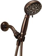 🚿 mediterranean bronze moen 23046brb banbury 5-spray hand shower - 4" diameter, with hose and bracket logo