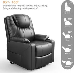 img 2 attached to Power Lift Recliner Chair for Elderly - PU Leather Home Theater Seating with Cup Holders, Side Pockets - Living Room Sofa Chair