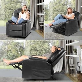 img 1 attached to Power Lift Recliner Chair for Elderly - PU Leather Home Theater Seating with Cup Holders, Side Pockets - Living Room Sofa Chair