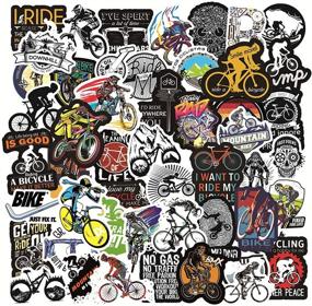 img 2 attached to Kid-Friendly and Teen Water-proof Bike Stickers: Perfect Vinyl Decals for Water Bottles, Laptops, Hydro Flasks, Phones, Skateboards, and Travel Cases, featuring Mountain Bike Design