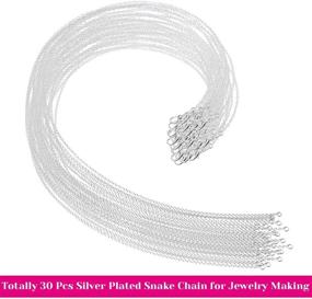 img 3 attached to 30-Pack Silver Plated Necklace Chains for Jewelry Making, 20 Inches, 1.2mm Thick - Selizo Bulk Chain Necklaces