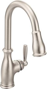 img 4 attached to Efficient and Versatile: Moen 7185SRS Brantford Kitchen Faucet with Power Boost and Reflex Technology - Spot Resist Stainless Finish