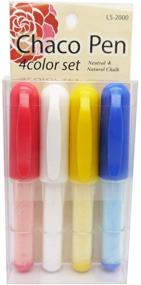 img 1 attached to 🖌️ ZIGZAGSTORM 4-Color Chaco Chalk Liner Pens Set - Needle Felting and Sewing Tools - White, Red, Blue, Yellow Chaco Marker Pens