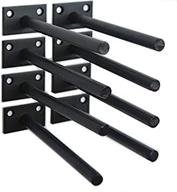 📦 pack of 8, 6-inch solid steel floating shelf brackets - concealed hidden supports for black wood shelves - includes screws and wall plugs logo