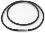 📿 premium black genuine leather cord necklace chain for jewelry making - 2mm wide, 18 inches logo