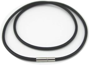 img 2 attached to 📿 Premium Black Genuine Leather Cord Necklace Chain for Jewelry Making - 2mm Wide, 18 Inches