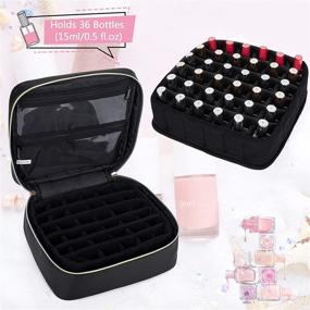 img 3 attached to 🎁 CURMIO Nail Polish Carrying Case - The Ultimate Portable Organizer for 36 Bottles (15ml/0.5 fl.oz) - Travel Storage Bag - Black