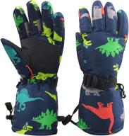 waterproof mittens outdoor colorful dinosaur boys' accessories : cold weather logo