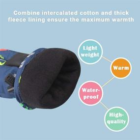 img 1 attached to Waterproof Mittens Outdoor Colorful Dinosaur Boys' Accessories : Cold Weather