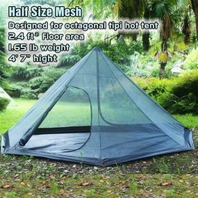 img 2 attached to Versatile Tipi Hot Tent for Camping & Hiking - Mesh, Fire Retardant Stove Jack, Lightweight - 1-3 Person Teepee Tents