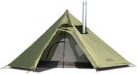 versatile tipi hot tent for camping & hiking - mesh, fire retardant stove jack, lightweight - 1-3 person teepee tents логотип