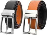 style and versatility: falari reversible genuine enclosed 9023 black men's accessories and belts logo