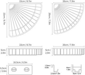 img 2 attached to 🛁 SMARTAKE 2-Pack Corner Shower Caddy: Stainless Steel Adhesive Bathroom Shelf with Removable Hooks for Shower, Kitchen, Toilet, Dorm - Black