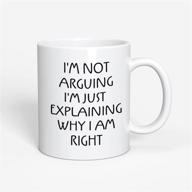 🤣 i'm just explaining why i am right - 11 oz funny coffee mug, novelty mug for women, gag gifts, funny birthday/christmas gift, white elephant prank gifts logo