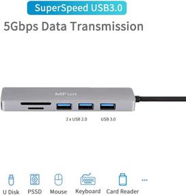 img 1 attached to 🔌 6-in-1 USB C Hub with HDMI, USB 3.0 Port, SD/Micro SD Card Reader | 4K HDMI Compatible for MacBook Pro, MacBook Air, USB C Laptops, and Type C Devices