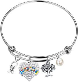 img 4 attached to CYTING Autism Awareness Bracelet - Autism Support Hope Ribbon 🧩 Jewelry for Mothers, Grandmothers, Aunts, Sisters - Inspirational Gift for Autism Advocates