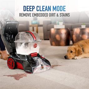 img 2 attached to 🧹 Hoover Power Scrub Elite Pet Upright Carpet Cleaner and Shampooer, Lightweight FH50251PC Machine - Red
