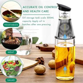 img 3 attached to 🍾 MAKA Olive Oil and Vinegar Dispenser Bottle - Stylish 17oz Container with Leak-Free Spout for Measured Infusions in Kitchen