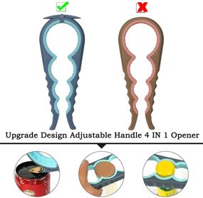 img 1 attached to 🍶 EasyGrip 5-in-1 Jar and Bottle Opener Set - Ideal Kitchen Tools for Weak Hands, Arthritis Sufferers, Elderly, and Kids - 2 Pack