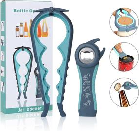 img 4 attached to 🍶 EasyGrip 5-in-1 Jar and Bottle Opener Set - Ideal Kitchen Tools for Weak Hands, Arthritis Sufferers, Elderly, and Kids - 2 Pack