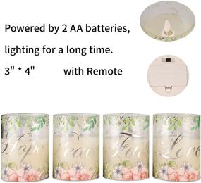 img 2 attached to 🕯️ SILVERSTRO Flameless Candles with Remote - Moving Flame Glass LED Candles for Home Décor - Faith Hope Love Peace - Spiritual Gifts for Women - Ideal for Thanksgiving Christmas - Set of 4