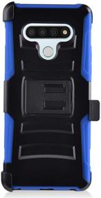 img 1 attached to 📱 CELZEN Hybrid Phone Case with Stand and Belt Clip Holster - CV1 Blue for LG Stylo 6 LM-Q730 (2020)