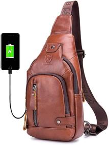 img 4 attached to 🔌 Charging Leather Shoulder Crossbody Backpacks