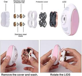 img 3 attached to Безупречное завершение мягкого прикосновения: сменные насадки для женского электрического удалителя волос - 2 шт. с набором из 2 щеток