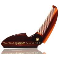 🧔 kent 87t handmade folding pocket comb: premium fine tooth hair comb for men - ideal for everyday grooming, styling hair, beard or mustache - use dry or with balms - made in england, saw cut and hand polished logo