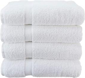 img 4 attached to Wealuxe Soft and Absorbent Cotton Bath Towels - Hotel Quality, 27x52 Inch, 4 Pack, White