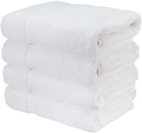 img 3 attached to Wealuxe Soft and Absorbent Cotton Bath Towels - Hotel Quality, 27x52 Inch, 4 Pack, White