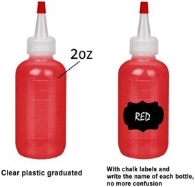 img 3 attached to 🎨 18 Pack 2 OZ Empty Plastic Squeeze Bottles with Red Tip Caps - Ideal for Arts & Crafts, Glue &amp; Multipurpose Applications - Includes 15 Chalk Labels and 1 Funnel