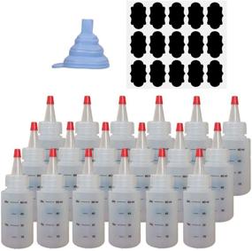 img 4 attached to 🎨 18 Pack 2 OZ Empty Plastic Squeeze Bottles with Red Tip Caps - Ideal for Arts & Crafts, Glue &amp; Multipurpose Applications - Includes 15 Chalk Labels and 1 Funnel