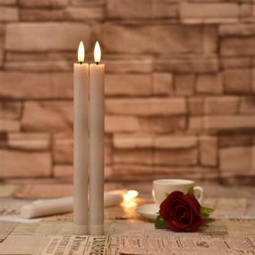 img 3 attached to 🕯️ Vtobay Flameless LED Taper Candles - Elegant Flickering Light for Indoor Dinner Wedding Christmas Home Decor