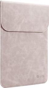 img 4 attached to 🖥️ Allinside 13" Laptop Sleeve: MacBook Air 13 2018-2020/ Pro 13 2016-2020, Misty Rose Synthetic Leather