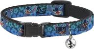 🐾 buckle-down stitch expressions/hibiscus collage green-blue fade disney breakaway plastic clip collar, narrow-large: stylish & secure pet accessory! логотип