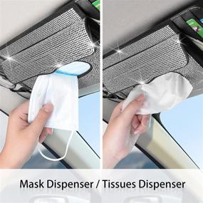 img 3 attached to 🚘 Sparkly Car Tissue Holder with Card Wallet - Senose Sun Visor Organizer, Glitter Tissue Dispenser for Car, Cute Truck Wipes Case Napkin Box, Women's Bling Car Accessories