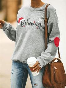 img 1 attached to Festive Santa Hat Pullover Sweatshirt: Funny Christmas Graphic Shirt 🎅 for Women - Holiday Tops that Ignite the Spirit of Believing!