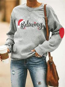 img 3 attached to Festive Santa Hat Pullover Sweatshirt: Funny Christmas Graphic Shirt 🎅 for Women - Holiday Tops that Ignite the Spirit of Believing!