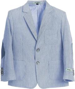 img 4 attached to Stylish Seersucker Blazer Jacket for Kids and Boys – Gioberti Delivers!