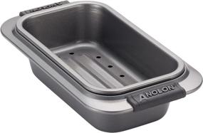 img 2 attached to 🍞 Anolon Advanced Nonstick Bakeware Set – Meatloaf Pan with Grips and Insert, 2 Piece, Gray