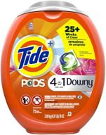 🧺 tide pods 4 in 1 with downy laundry detergent soap pods - april fresh scent - 73 count (packaging may vary) logo