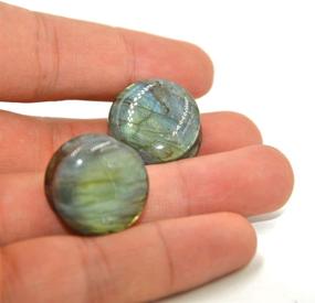 img 1 attached to 🔦 CHUANCI Labradorite Stone Ear Flesh Tunnel Plugs: Double Flared, Glow-in-the-Dark Ear Gauges Expander – Pair